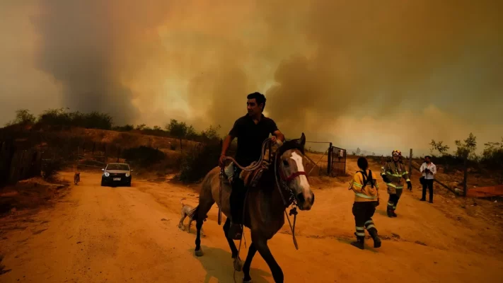 Forest Fires Rage in Central Chile