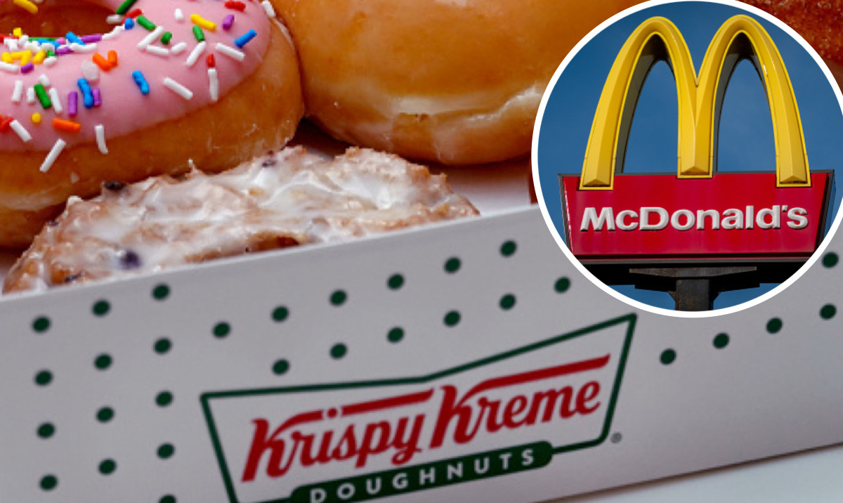 Milsíonn Mcdonald's Biachláir ar fud na tíre le Krispy Kreme Donuts beloved