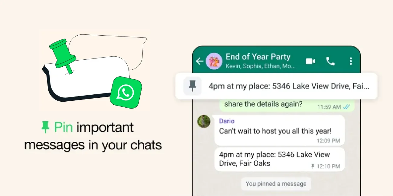 Το Whatsapp εισάγει τη νέα λειτουργία καρφιτσώματος για την οργάνωση σημαντικών συνομιλιών